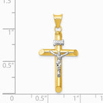 14K Two-Tone Polished Jesus Crucifix Pendant - Product Photo