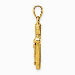 14K Yellow Gold Reversible Crucifix Pendant - Product Photo