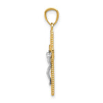 14k Two-tone Polished Crucifix Pendant - Product Photo