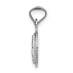 14K White Gold Our Lady of Guadalupe Semi-solid Round Pendant - Product Photo