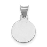 14K White Gold Our Lady of Guadalupe Semi-solid Round Pendant - Product Photo