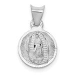 14K White Gold Our Lady of Guadalupe Semi-solid Round Pendant - Product Photo