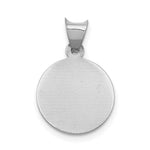14K White Gold Our Lady of Guadalupe Semi-solid Round Pendant - Product Photo
