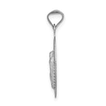 14K White Gold Our Lady of Guadalupe Semi-solid Oval Pendant - Product Photo