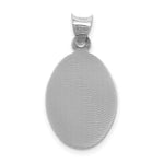 14K White Gold Our Lady of Guadalupe Semi-solid Oval Pendant - Product Photo