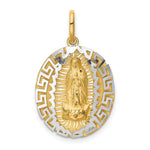 14K Two-Tone Our Lady Of Guadalupe Semi-solid Pendant - Product Photo