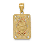 14k Two-tone w/White Rhodium D/C Lady of Guadalupe Pendant - Product Photo