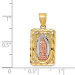 14k Two-tone w/White Rhodium D/C Lady of Guadalupe Pendant - Product Photo