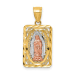 14k Two-tone w/White Rhodium D/C Lady of Guadalupe Pendant - Product Photo