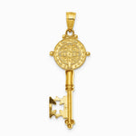 14K Yellow Gold San Benito 2-Sided Key Pendant - Product Photo