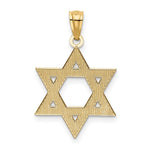 14k Diamond-cut Polished Star of David Pendant - Product Photo