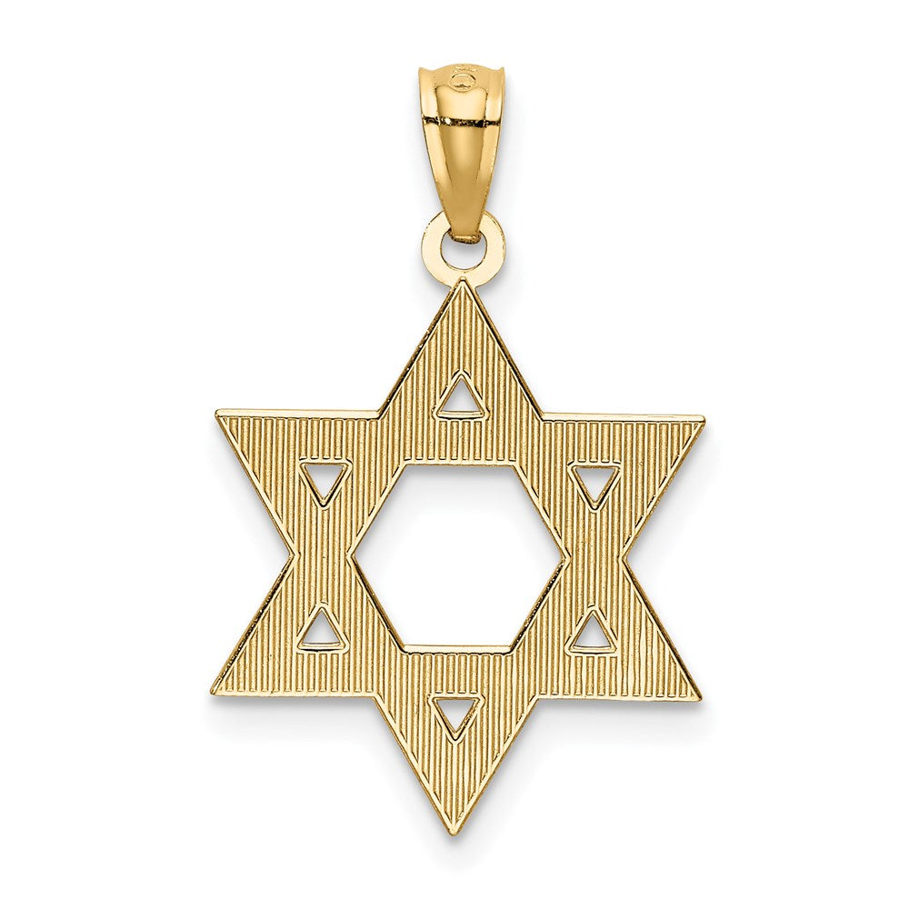 14k Diamond-cut Polished Star of David Pendant - Product Photo