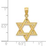 14k Diamond-cut Polished Star of David Pendant - Product Photo