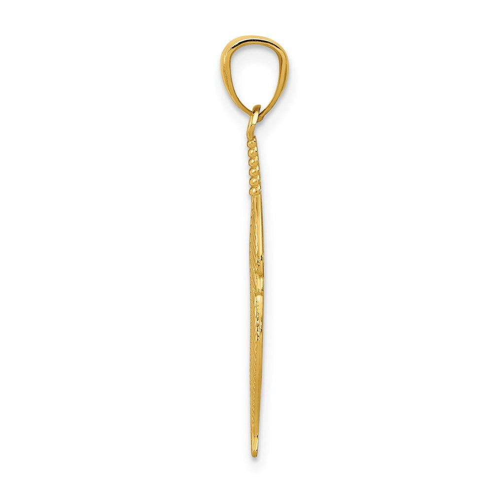 14k Polished Feather Pendant - Product Photo
