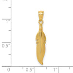 14k Polished Feather Pendant - Product Photo