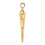 10K / 14K Yellow Gold Hollow Italian Horn Pendant - Product Photo