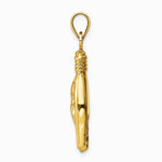 10K / 14K Yellow Gold 3D Hollow Rock On Sign Charm - Product Photo