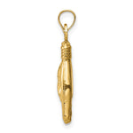 10K / 14K Yellow Gold 3D Hollow Rock On Sign Charm - Product Photo