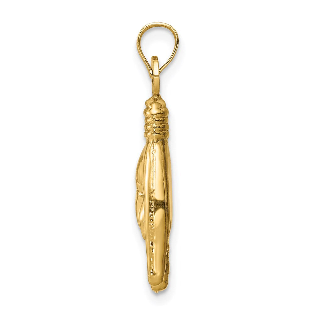 10K / 14K Yellow Gold 3D Hollow Rock On Sign Charm - Product Photo