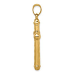 14K Yellow Gold Hollow Diamond-cut Cross Pendant - Product Photo
