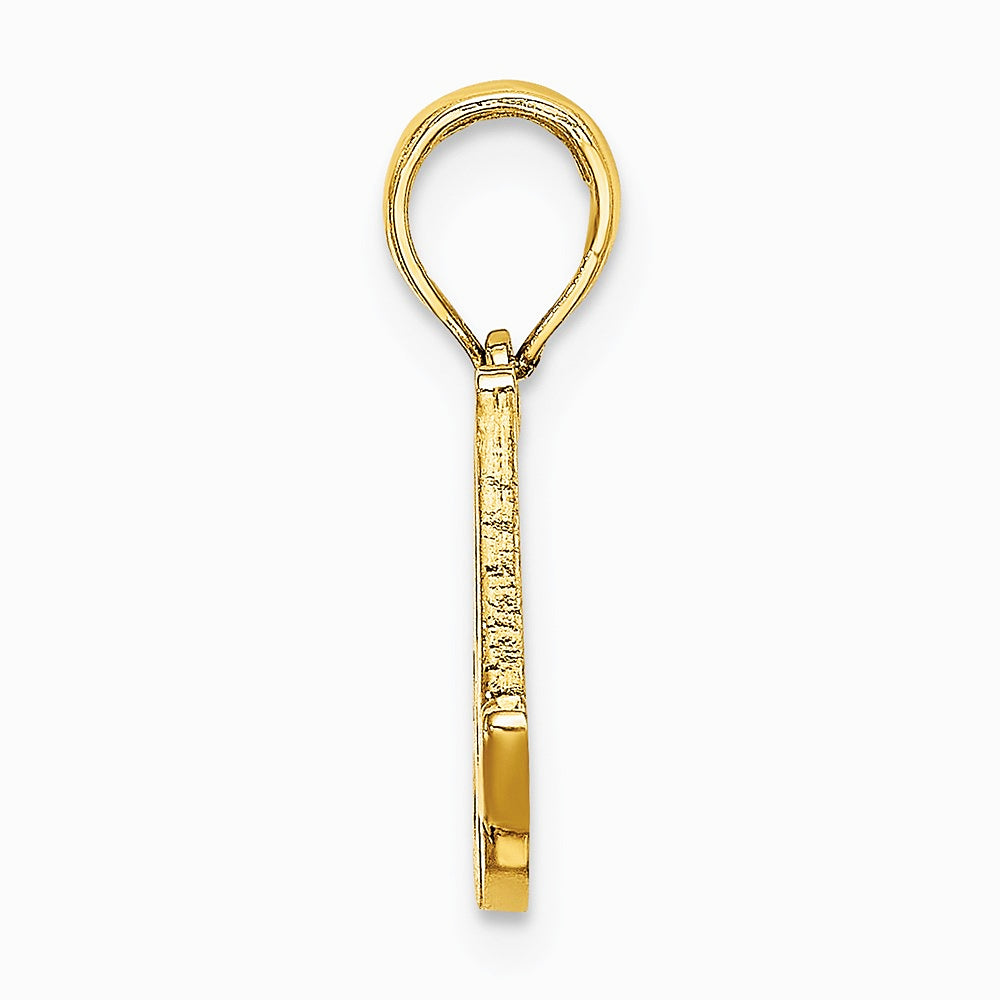 10K / 14K Yellow Gold Polished A Script Initial Charm - Product Photo