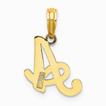 10K / 14K Yellow Gold Polished A Script Initial Charm - Product Photo