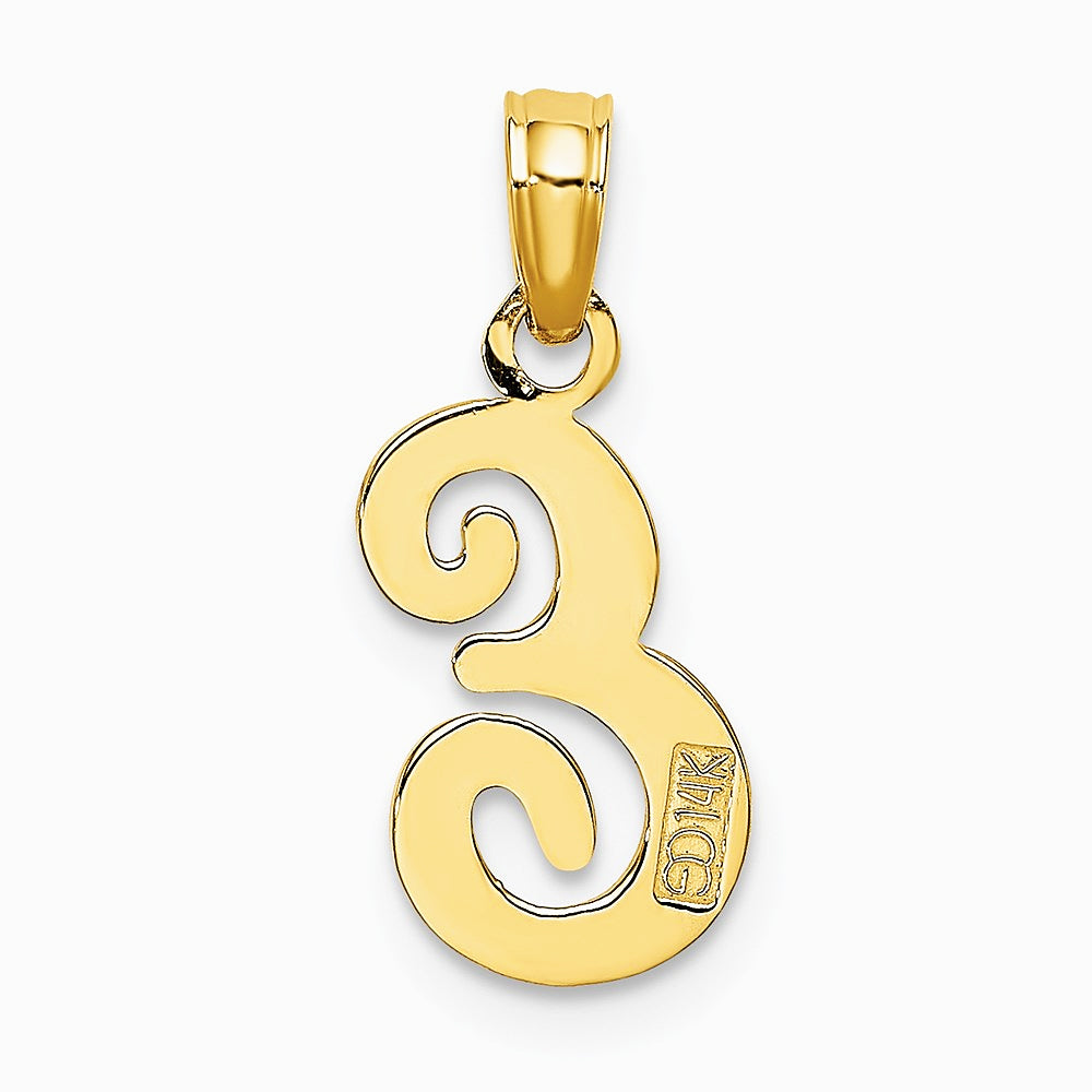10K / 14K Yellow Gold Polished E Script Initial Charm - Product Photo