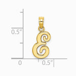 10K / 14K Yellow Gold Polished E Script Initial Charm - Product Photo