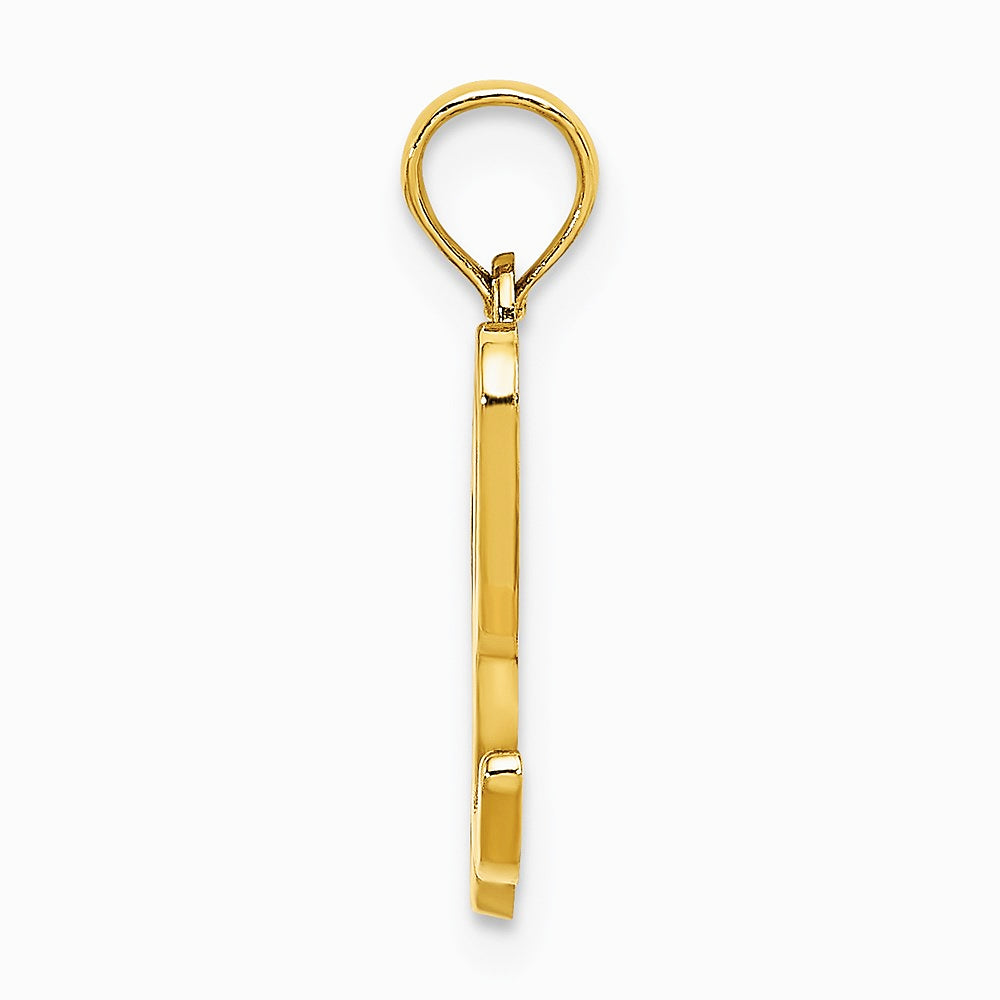 10K / 14K Yellow Gold Polished L Script Initial Charm - Product Photo