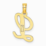 10K / 14K Yellow Gold Polished L Script Initial Charm - Product Photo