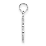 10K / 14K White Gold Polished F Script Initial Charm - Product Photo