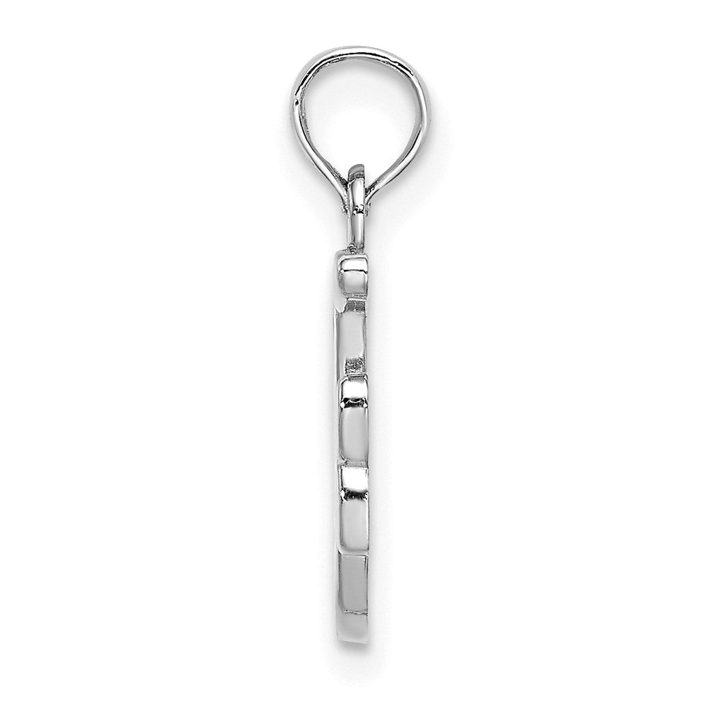 10K / 14K White Gold Polished F Script Initial Charm - Product Photo