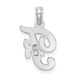 10K / 14K White Gold Polished F Script Initial Charm - Product Photo