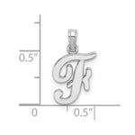 10K / 14K White Gold Polished F Script Initial Charm - Product Photo