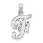 10K / 14K White Gold Polished F Script Initial Charm - Product Photo