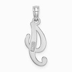 10K / 14K White Gold Polished I Script Initial Charm - Product Photo