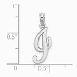 10K / 14K White Gold Polished I Script Initial Charm - Product Photo
