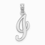 10K / 14K White Gold Polished I Script Initial Charm - Product Photo