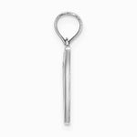 10K / 14K White Gold Polished V Script Initial Charm - Product Photo