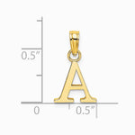 10K / 14K Yellow Gold Polished A Block Initial Charm - Product Photo