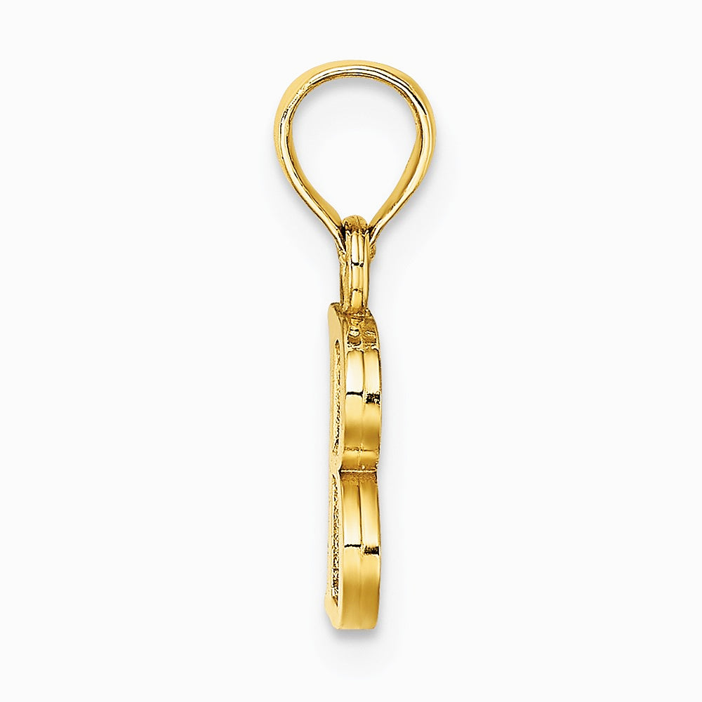 10K / 14K Yellow Gold Polished B Block Initial Charm - Product Photo