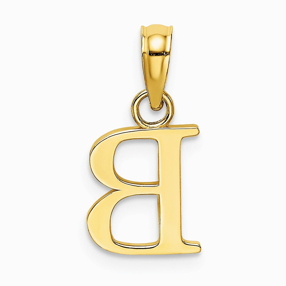 10K / 14K Yellow Gold Polished B Block Initial Charm - Product Photo