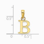 10K / 14K Yellow Gold Polished B Block Initial Charm - Product Photo