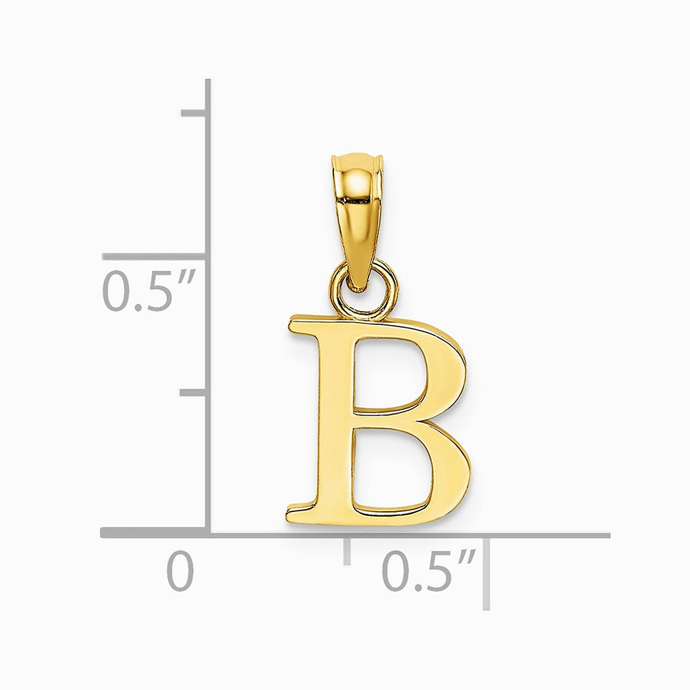10K / 14K Yellow Gold Polished B Block Initial Charm - Product Photo