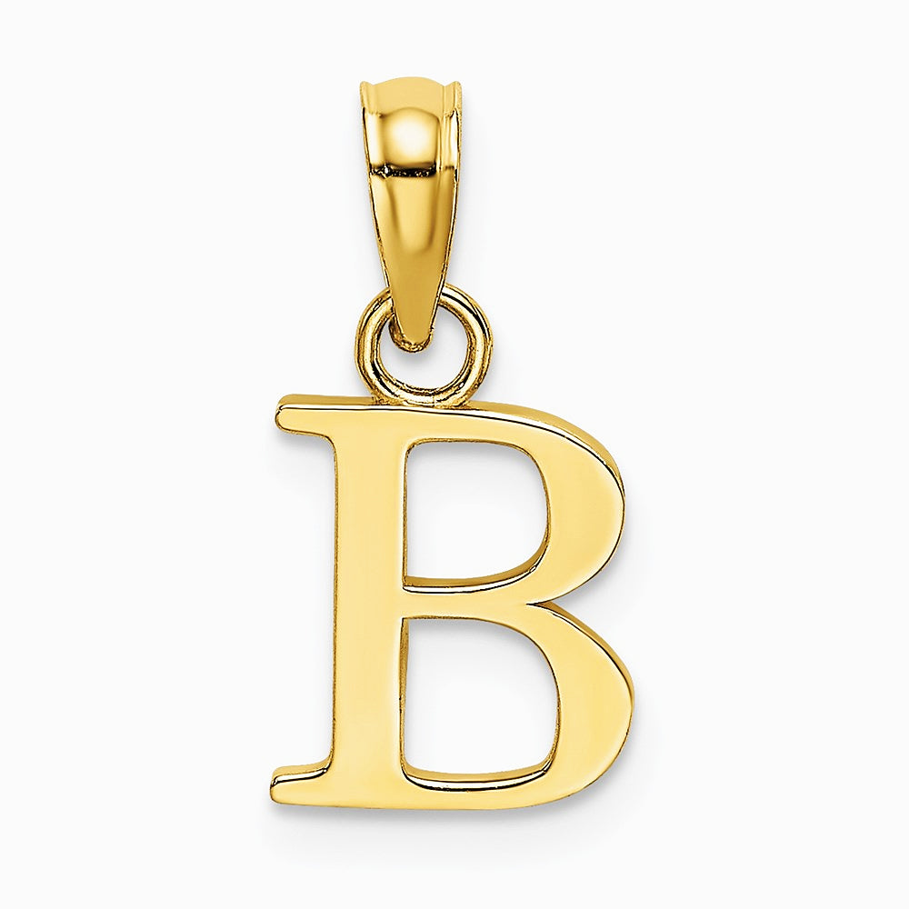10K / 14K Yellow Gold Polished B Block Initial Charm - Product Photo