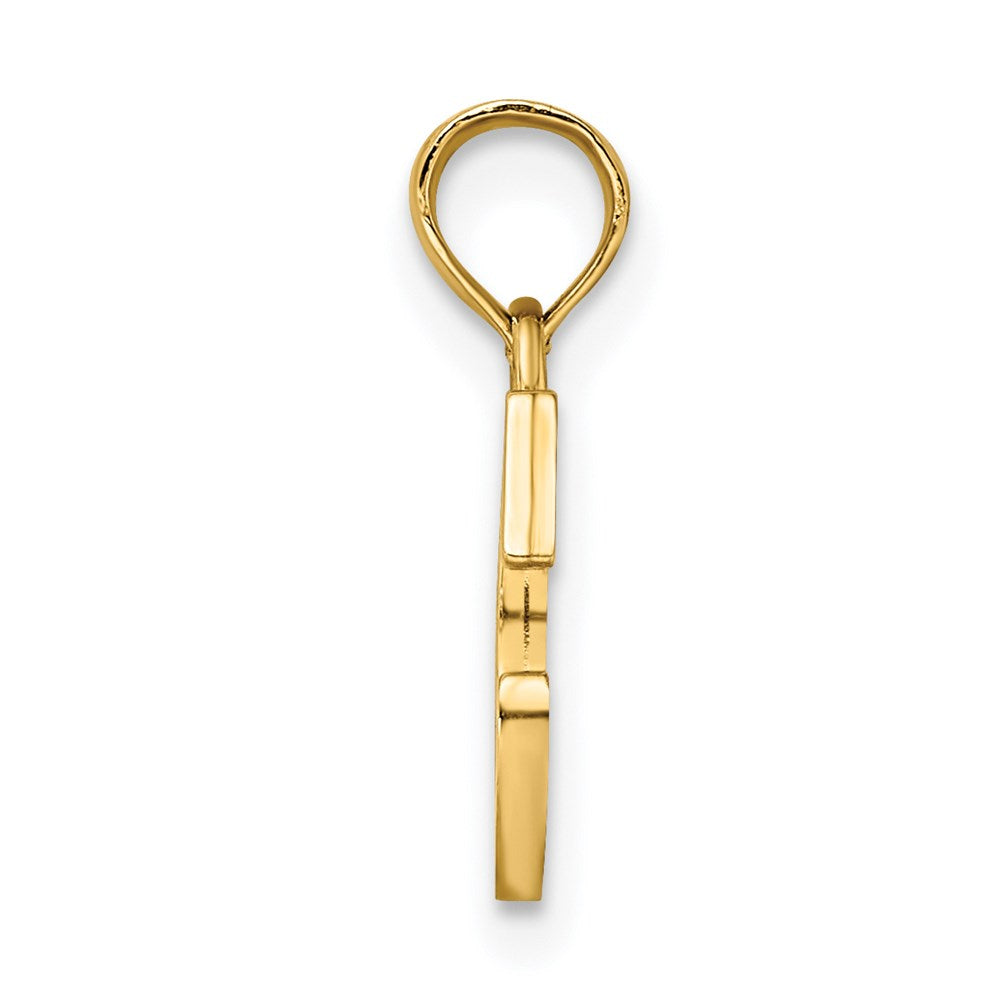 10K / 14K Yellow Gold Polished C Block Initial Charm - Product Photo