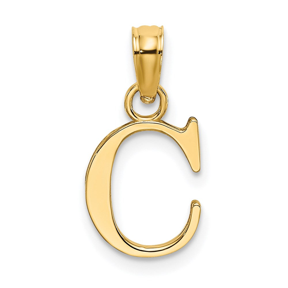 10K / 14K Yellow Gold Polished C Block Initial Charm - Product Photo