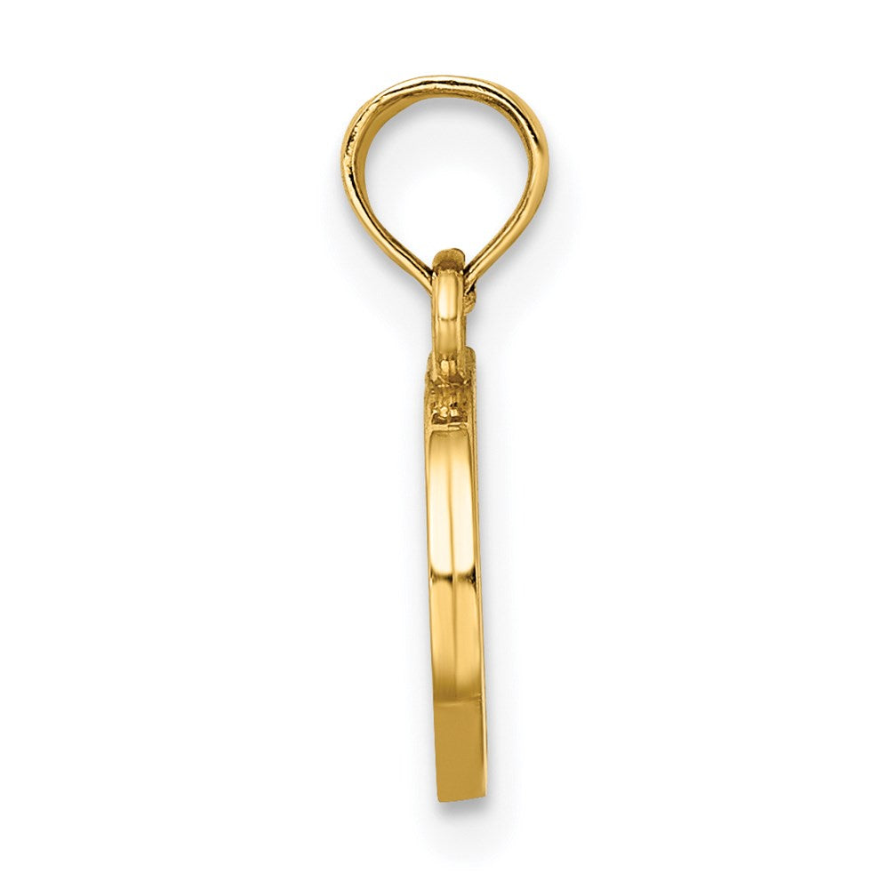 10K / 14K Yellow Gold Polished D Block Initial Charm - Product Photo