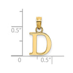 10K / 14K Yellow Gold Polished D Block Initial Charm - Product Photo