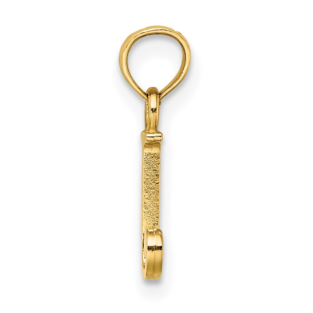 10K / 14K Yellow Gold Polished J Block Initial Charm - Product Photo